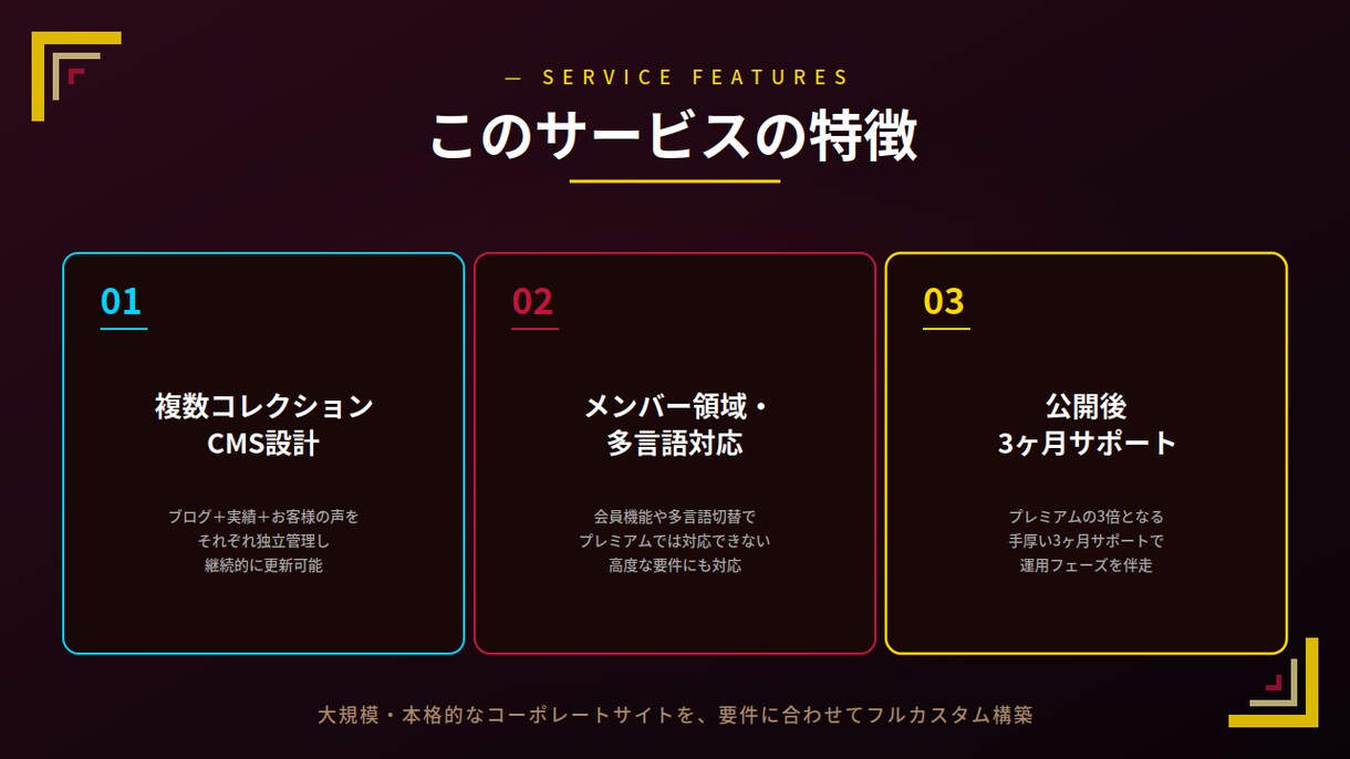 フルカスタム｜STUDIOで本格HP構築します ¥250,000〜｜6〜10ページの本格構築対応 イメージ2
