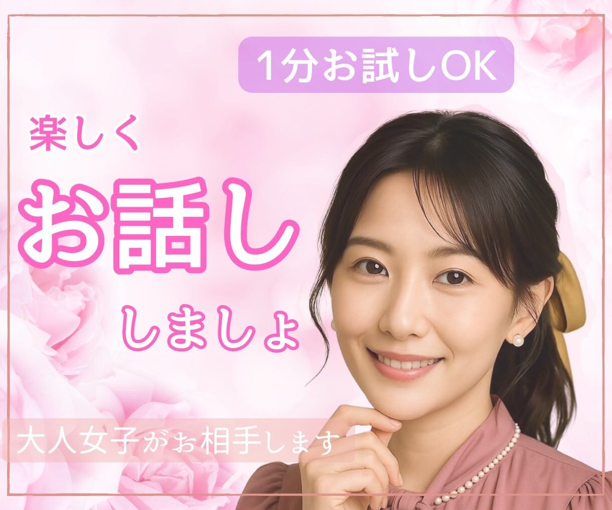 少しだけお話しませんか？１分からお話お聴きします トライアル感覚でどうぞ！大人過ぎる女子がお待ちしております。 イメージ1