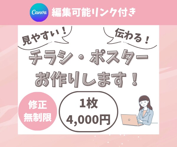 あなたの作りたいチラシ・ポスターを作成します 飲食店チラシ作成経験あり/Canva編集可能リンク無料 イメージ1