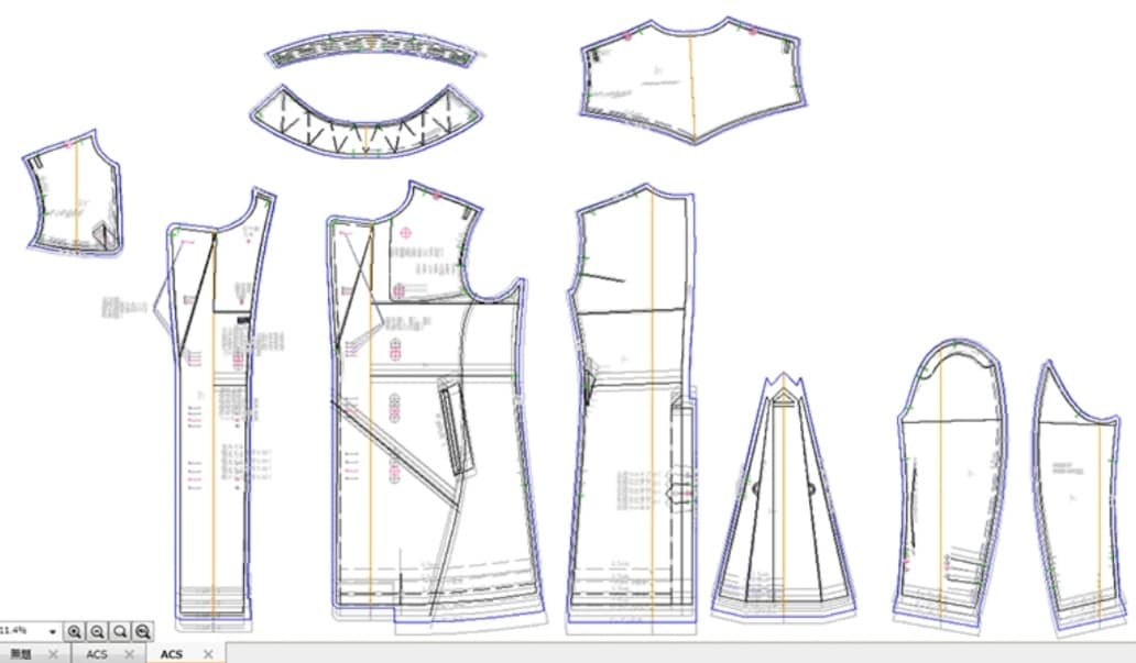 洋服のグレーディング(サイズ展開)パターン承ります 東レ　グレーダー　パターン グレーディング イメージ1