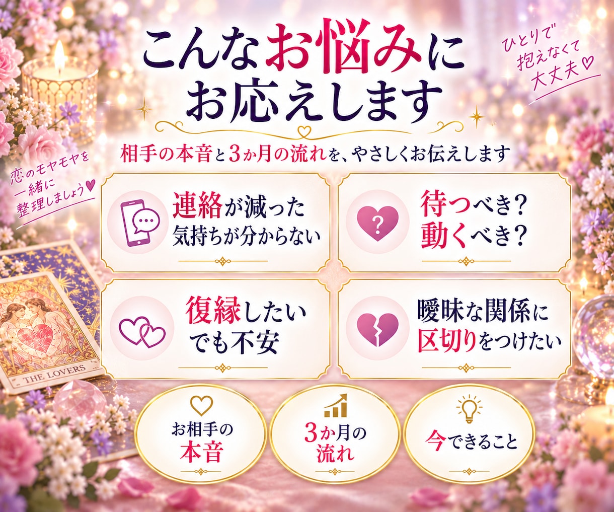 あの人の本音と二人の3か月後を電話で霊視します 気持ちの変化・連絡・進展が動く時期まで声でお伝えします イメージ6