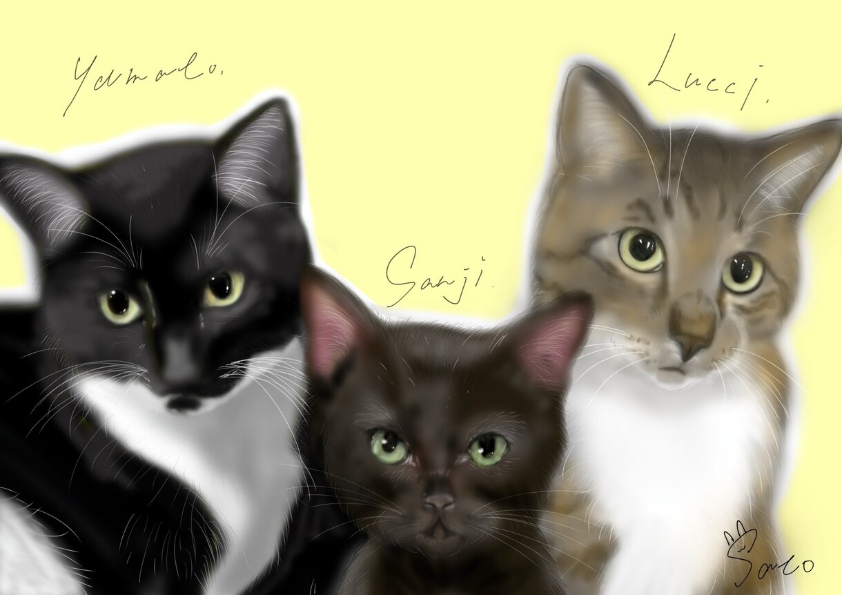 やさしい雰囲気で可愛くペットの似顔絵描きます わんちゃん、ねこちゃん、とりさん、ハムちゃんなどなど イメージ1