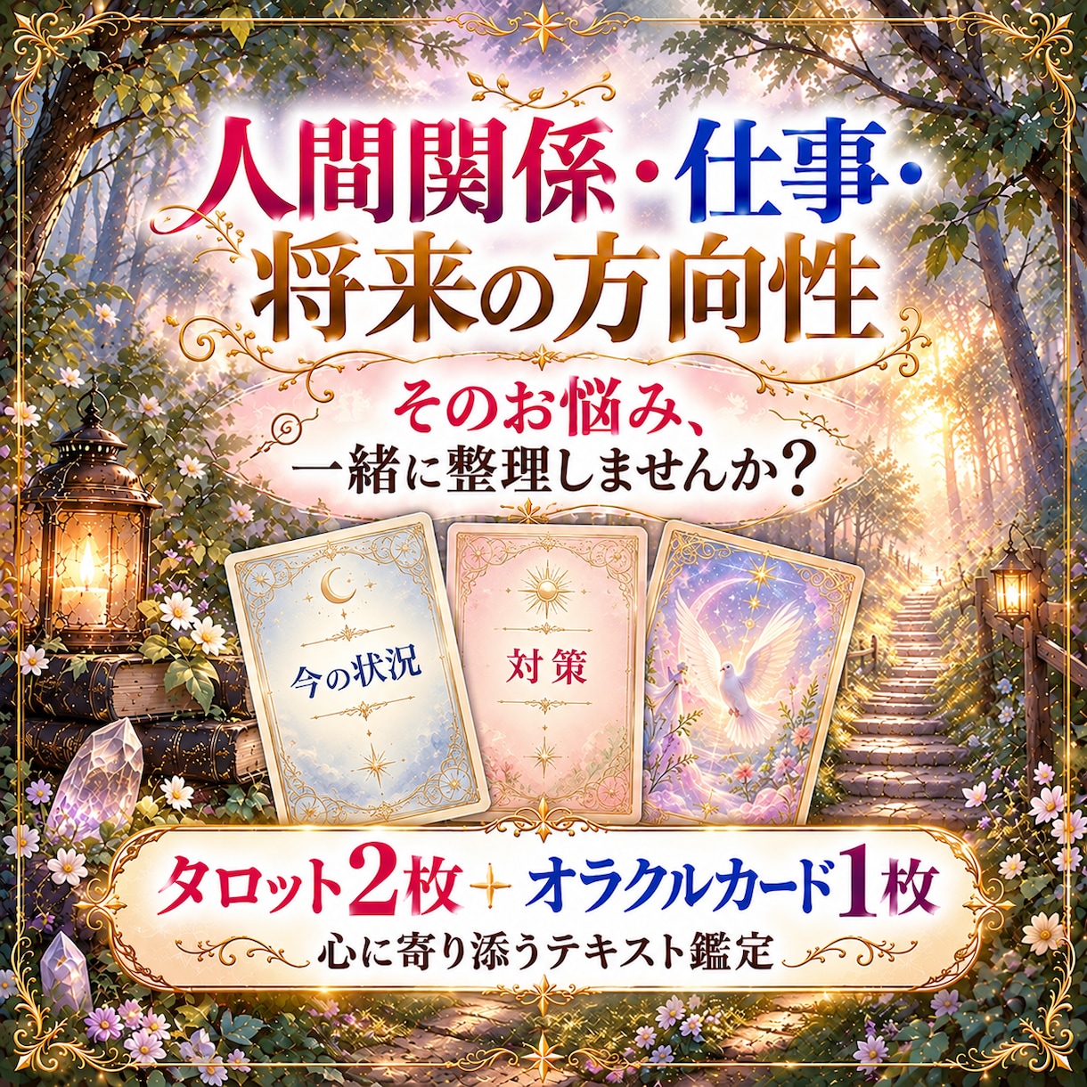 人間関係・仕事｜転職・将来の悩みなど丁寧に占います 2種類のカードから今のあなたに必要なメッセージをお届け❁ イメージ1