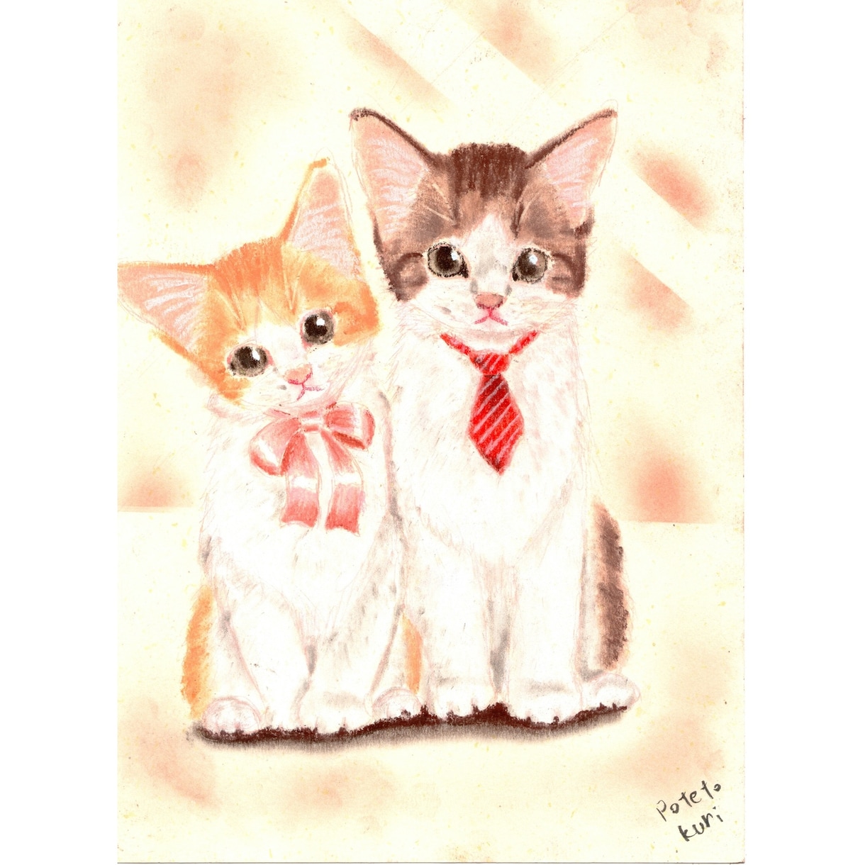 あなたの愛猫ちゃんをソフトパステルで描きます パステルイラストであなたの愛猫ちゃんをふわふわイラストに イメージ6