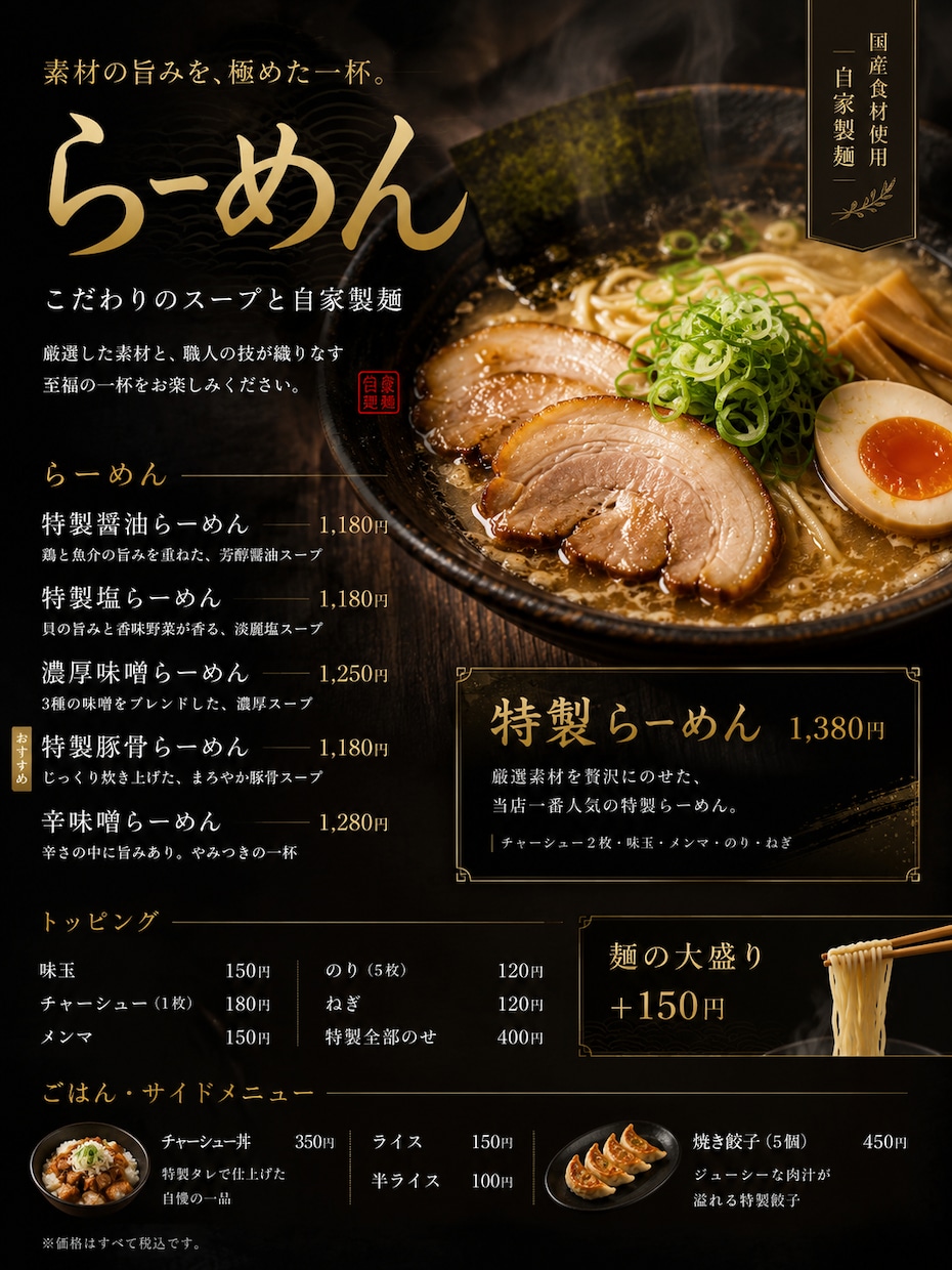 飲食店の高級感あるメニュー、POPを制作します 売上につながるハイセンスで高級感あるデザイン イメージ7