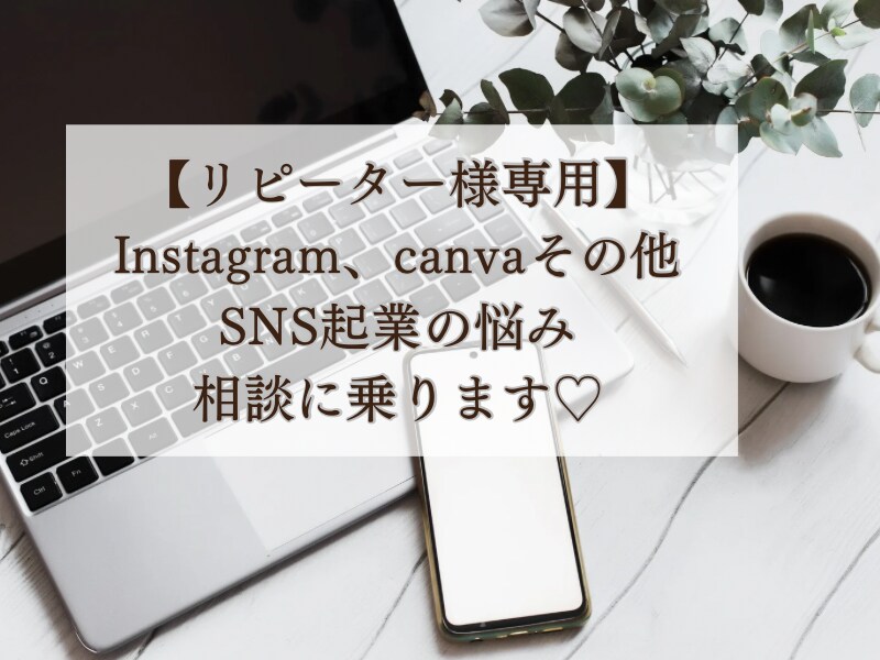 リピーター様専用⭐️SNS起業の相談のります Instagram、canva、ECサイト、LINE自動化等 イメージ1