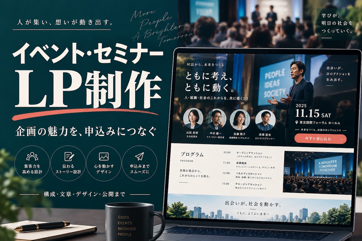 イベントの魅力が伝わる募集LPを制作します 企画の整理から参加申込みまでの導線を設計 イメージ1