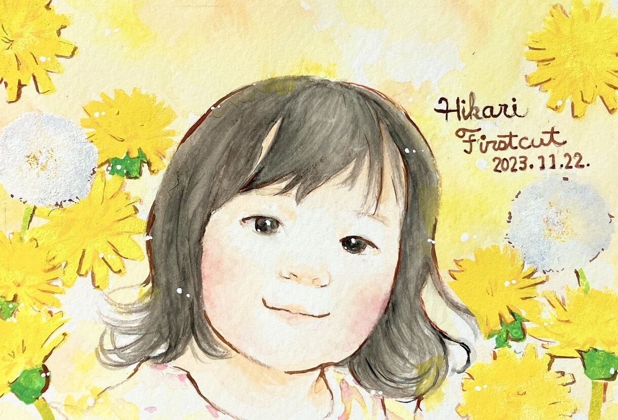 ふんわり優しい水彩画似顔絵制作します 写真そっくり！でも写真よりちょっぴり素敵で優しい似顔絵です イメージ2