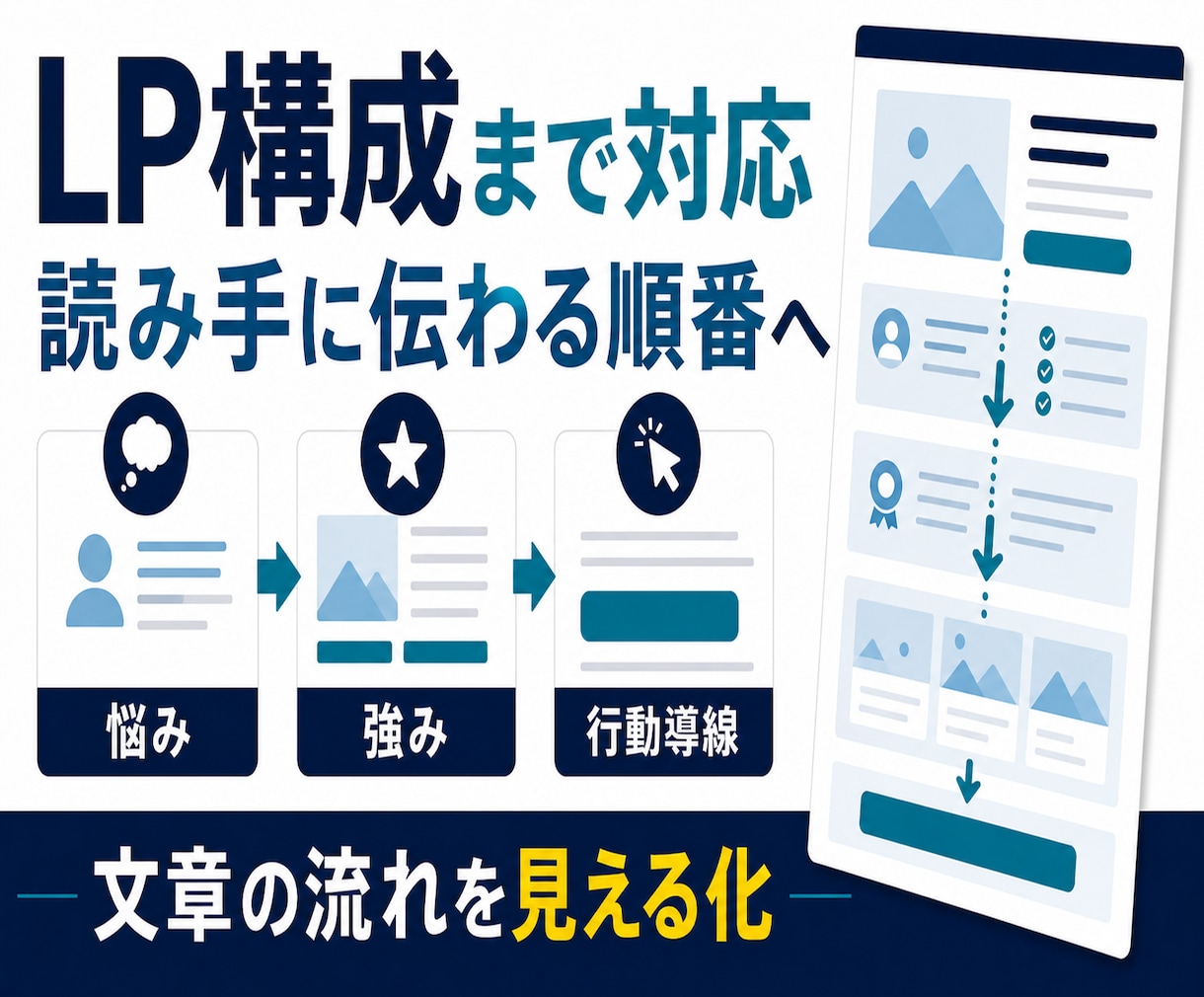 HP・LP文章を見出しから整理します 強みからCTA・FAQまで文章化 イメージ3