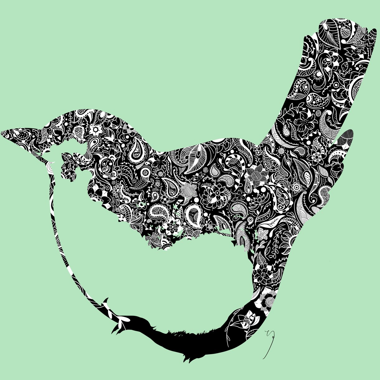 線で描きこんだ動物やモチーフ様々の絵を描きます アジアンテイストがお好きなあなたへ イメージ3