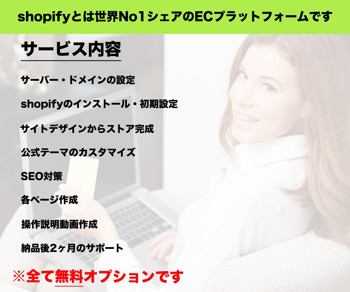 Shopifyでネットショップデビュー手伝います 初期設定からサイト制作、操作説明動画作成まで全てコミコミ！！ イメージ2