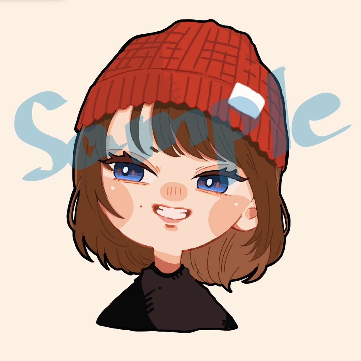 SNS アイコン　似顔絵ミニキャラ描きます アイコン、似顔絵をミニキャラ化、描き方塗り方ご希望に添います イメージ3