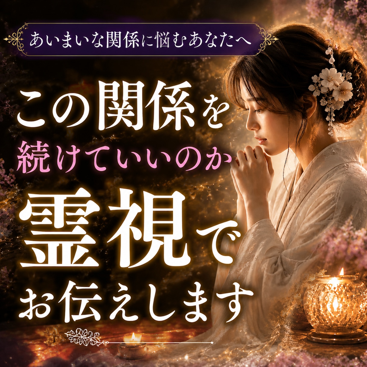 曖昧な関係の行方を霊視で丁寧に読み解きます この恋を続けるべき？彼の気持ちを霊視でお伝えします イメージ1