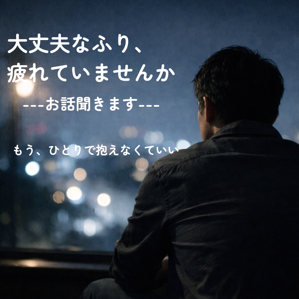 男だって我慢しなくていい|弱音、ちゃんと聞きます ⭐弱音を吐けず頑張ってきた男性へ⭐ イメージ1