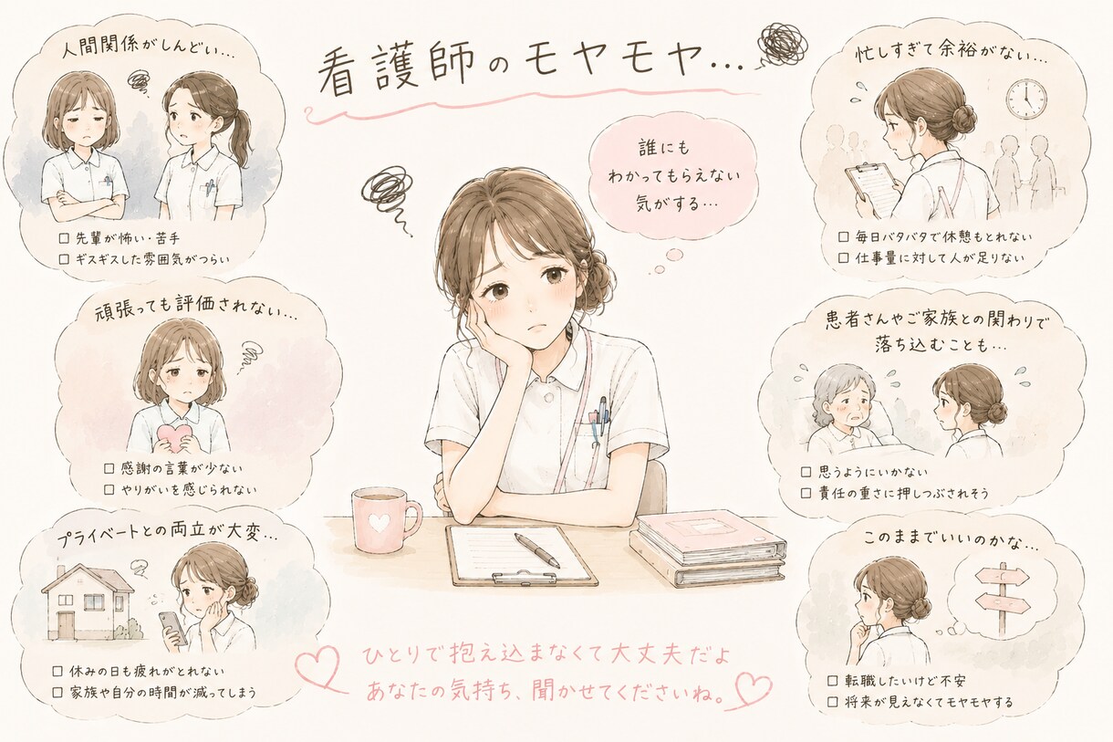 病棟、クリニック経験◎看護師さんのお話お聞きします 仕事や日常生活でのモヤモヤなんでもご相談してください♪ イメージ1