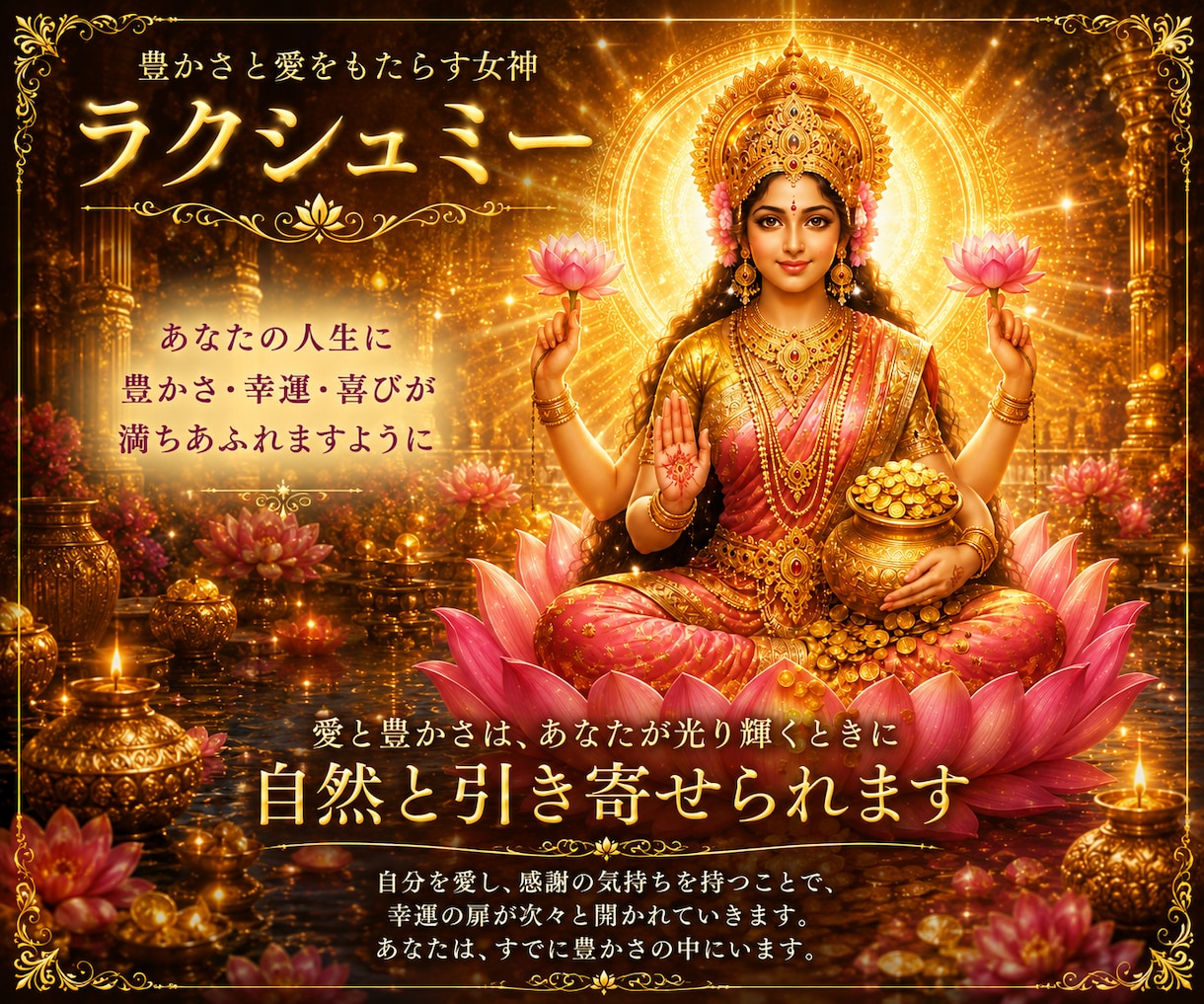 ラクシュミーとのご縁コード繋ぎます 美、愛、富、繁栄、幸運の女神とのご縁を繋ぎます✨ イメージ1