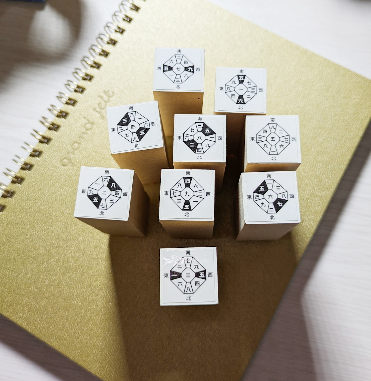スケジュール帳用の小さい九星方位スタンプ作ります 手帳に手書きする手間を省き、毎日の方位が一目瞭然に。 イメージ3