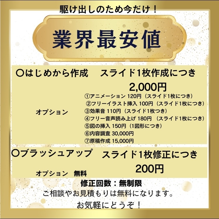 最安値200円！あなたの資料、見やすく修正します 予算がない方向けです。駆け出しのため最安値にしています。 イメージ2