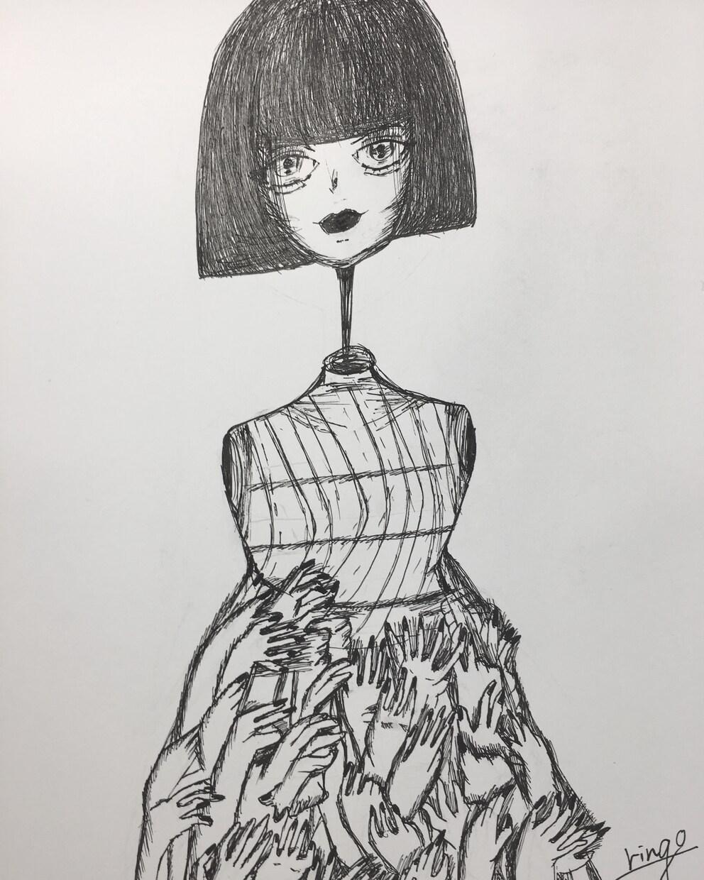 似顔絵ペン画で描きます ペン画なので細かく繊細なタッチ陰影のある立体的な似顔絵 イメージ4