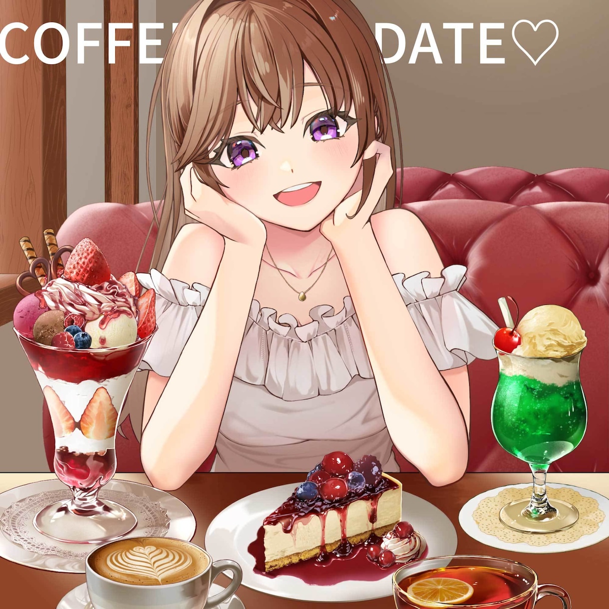 量産イラスト描きます カフェデート風♡長袖差分あり！ イメージ1