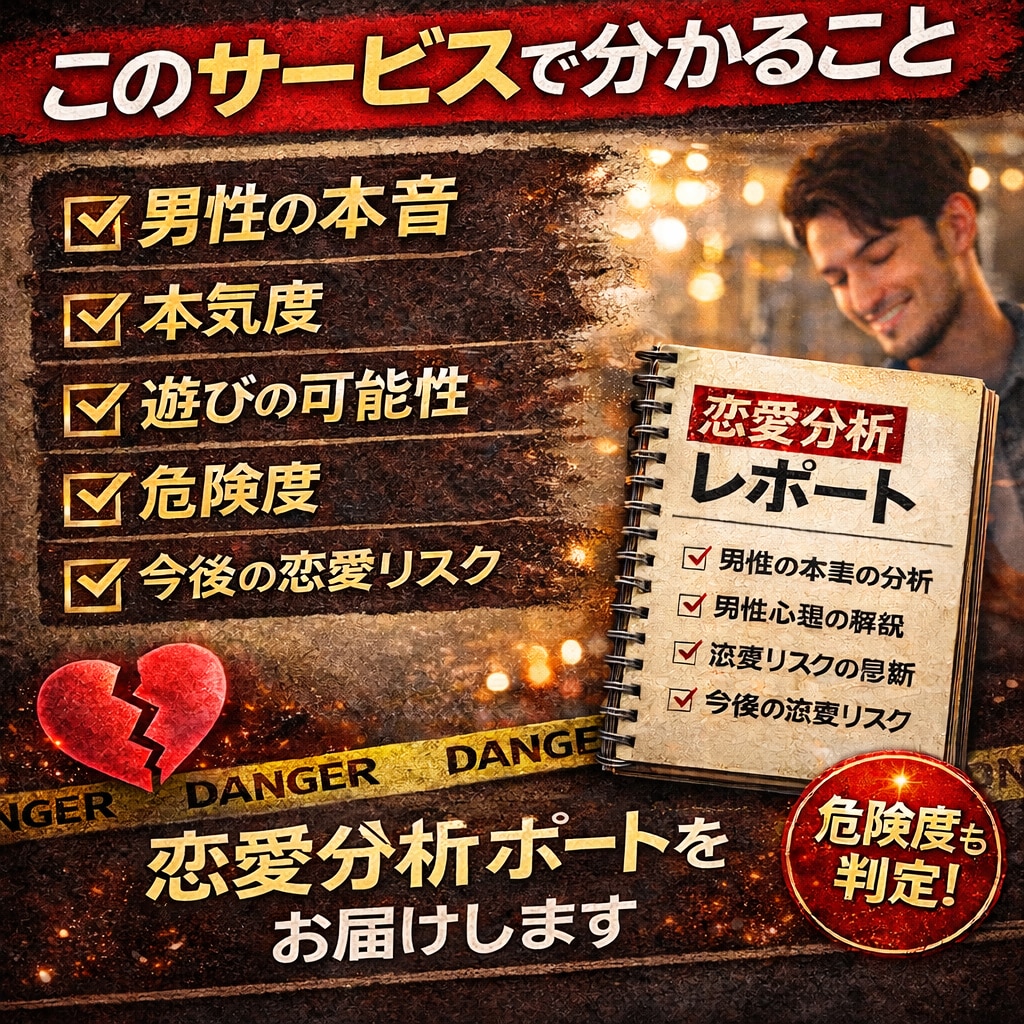 その男性大丈夫？危険な男か心理分析します 遊び？本気？男の心理を読み解きます イメージ5