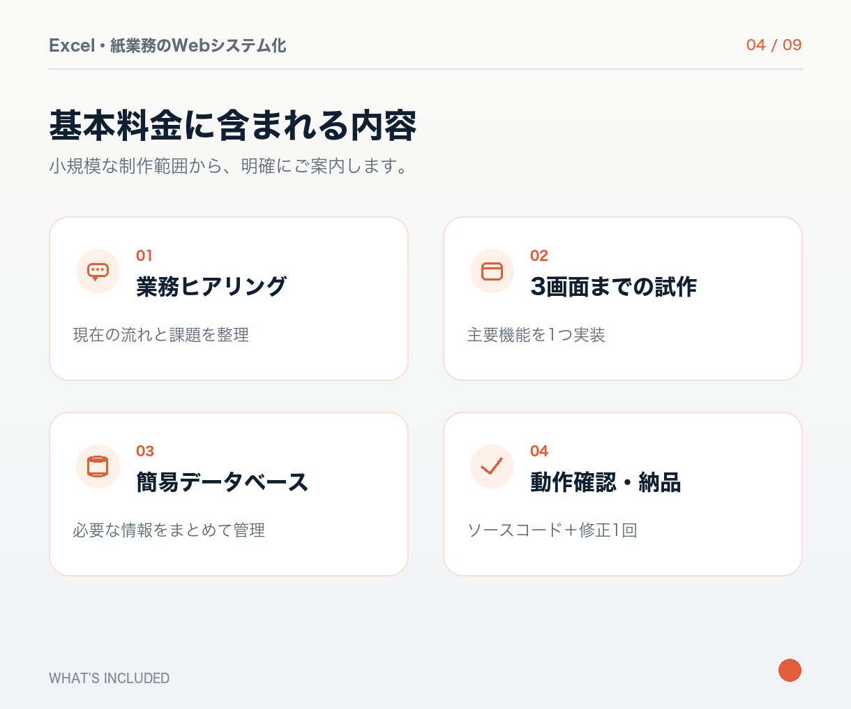 Excel・紙業務をWebシステム化します 現場の作業を整理し、小さく使える形から始めます イメージ4