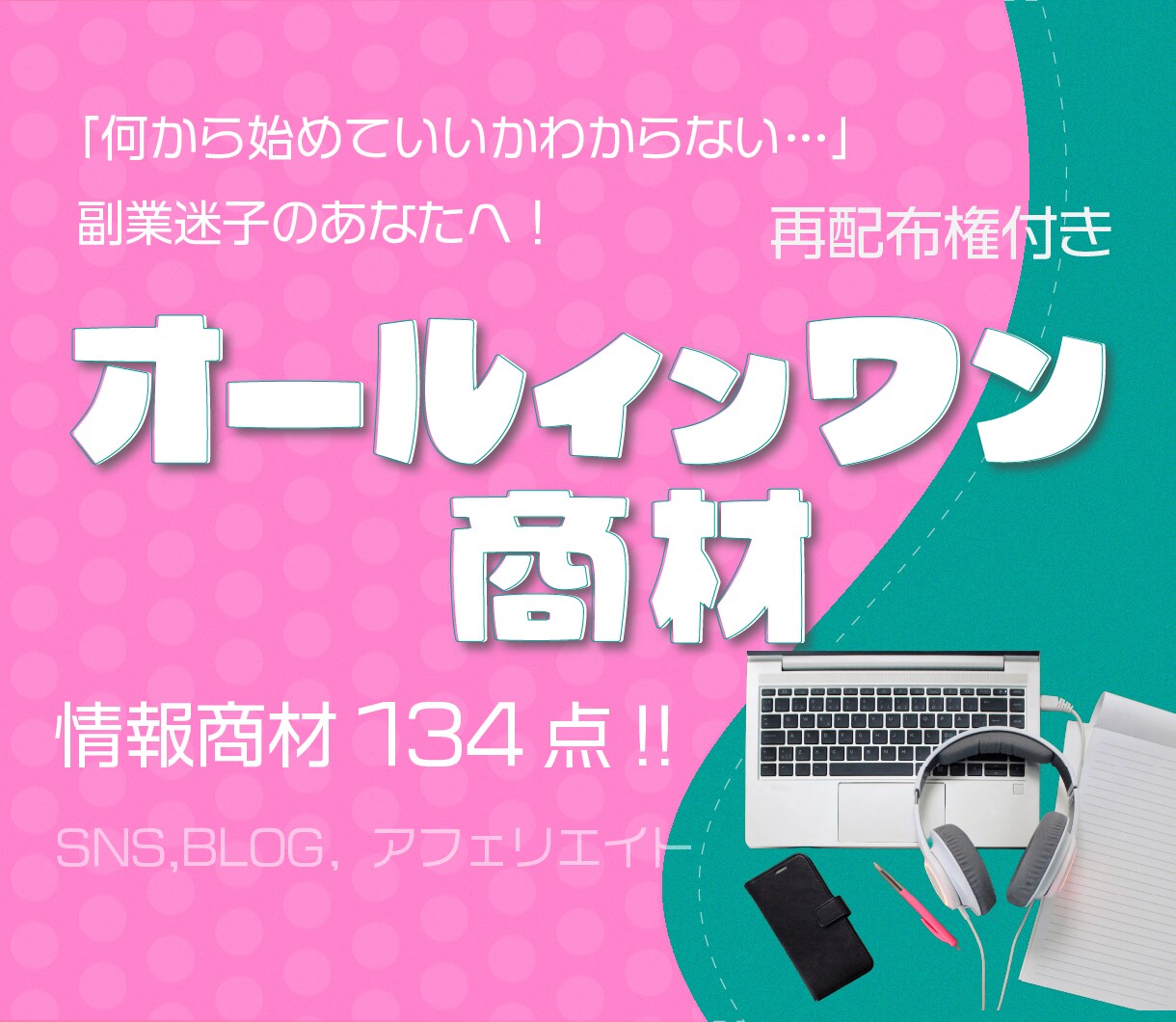 副業初心者さん向けのオールインワン商材を販売します そのまま再販売OKの副業ビジネスマニュアル イメージ1