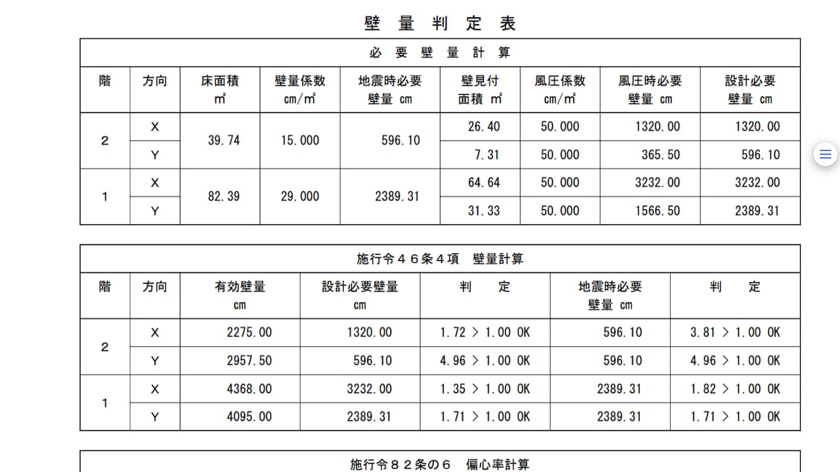 木造4号建物の壁量計算書を作成します バランスの良い軸組を実現。特殊壁、斜め壁にも対応。 イメージ6