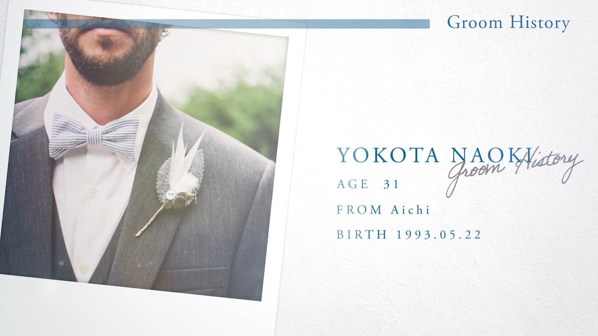 結婚式のプロフィール映像作ります ポラロイドカメラで撮影した写真のようなプロフィールムービー イメージ2