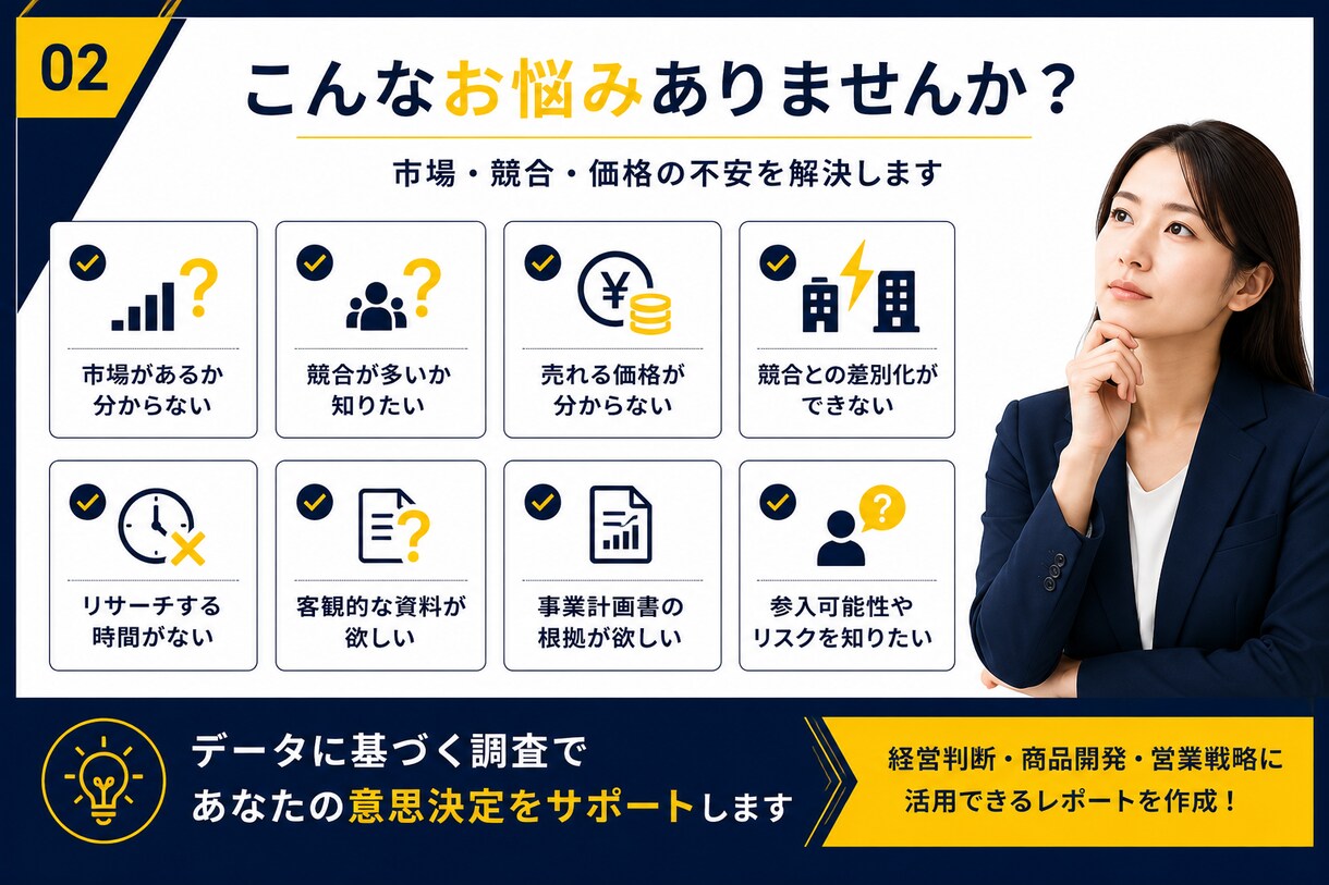 市場調査・競合分析レポートを分かりやすく作成します 市場規模・競合比較・価格調査・差別化まで一括対応 イメージ2