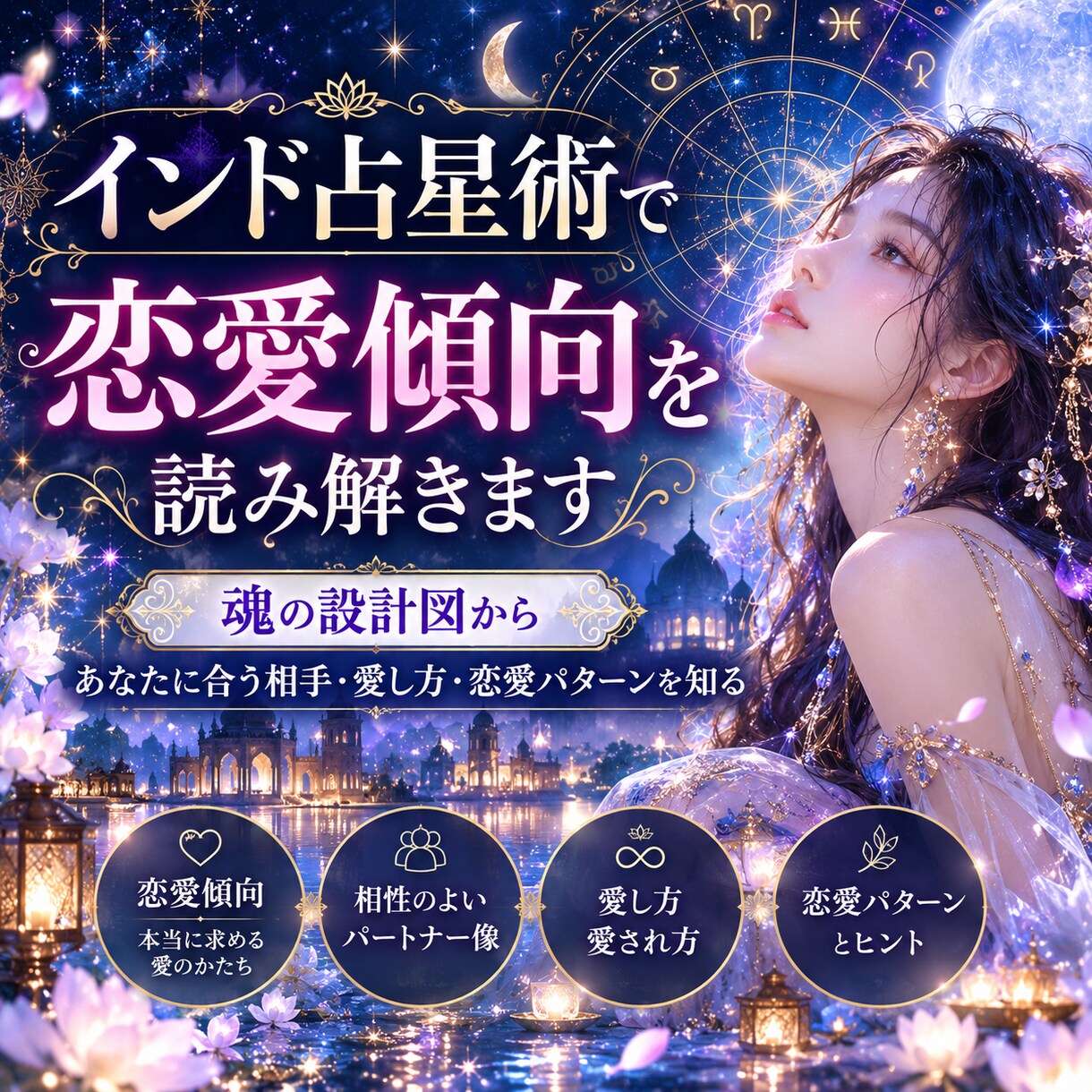 インド占星術で恋愛傾向を読み解きます 恋愛パターンからあなたに合う愛し方を読み解きます イメージ1
