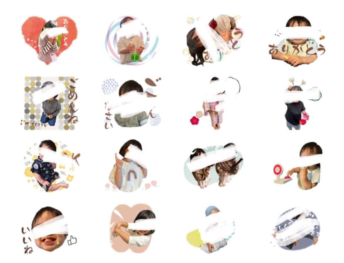 家族写真を素敵LINEスタンプにアレンジします 2児のママさんデザイナーが可愛く作成(*´︶`*)／ イメージ2