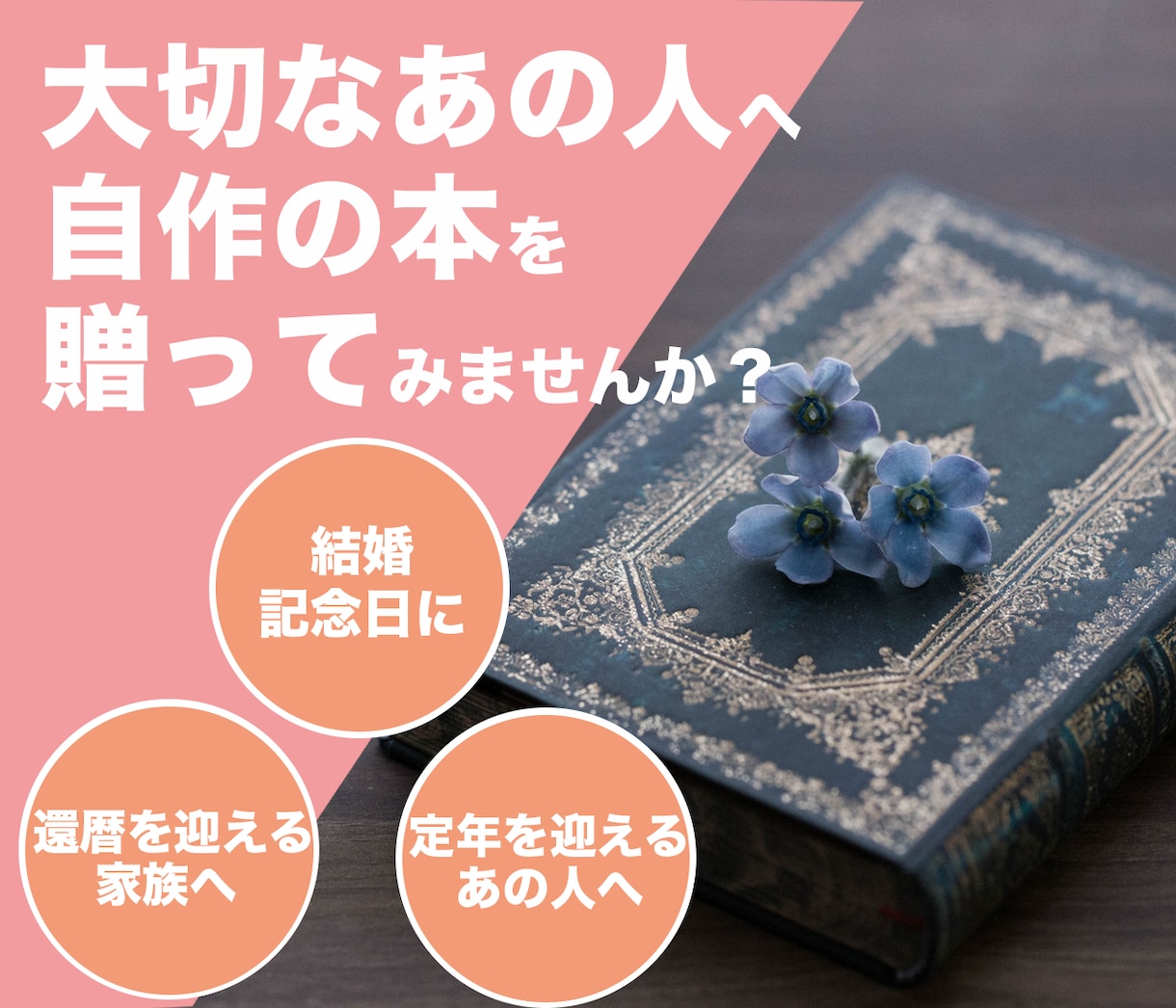自作の本を贈ってみませんか？企画・制作を手伝います 大切なひとのため、人生の記念に本を書いてみたい方へ イメージ1