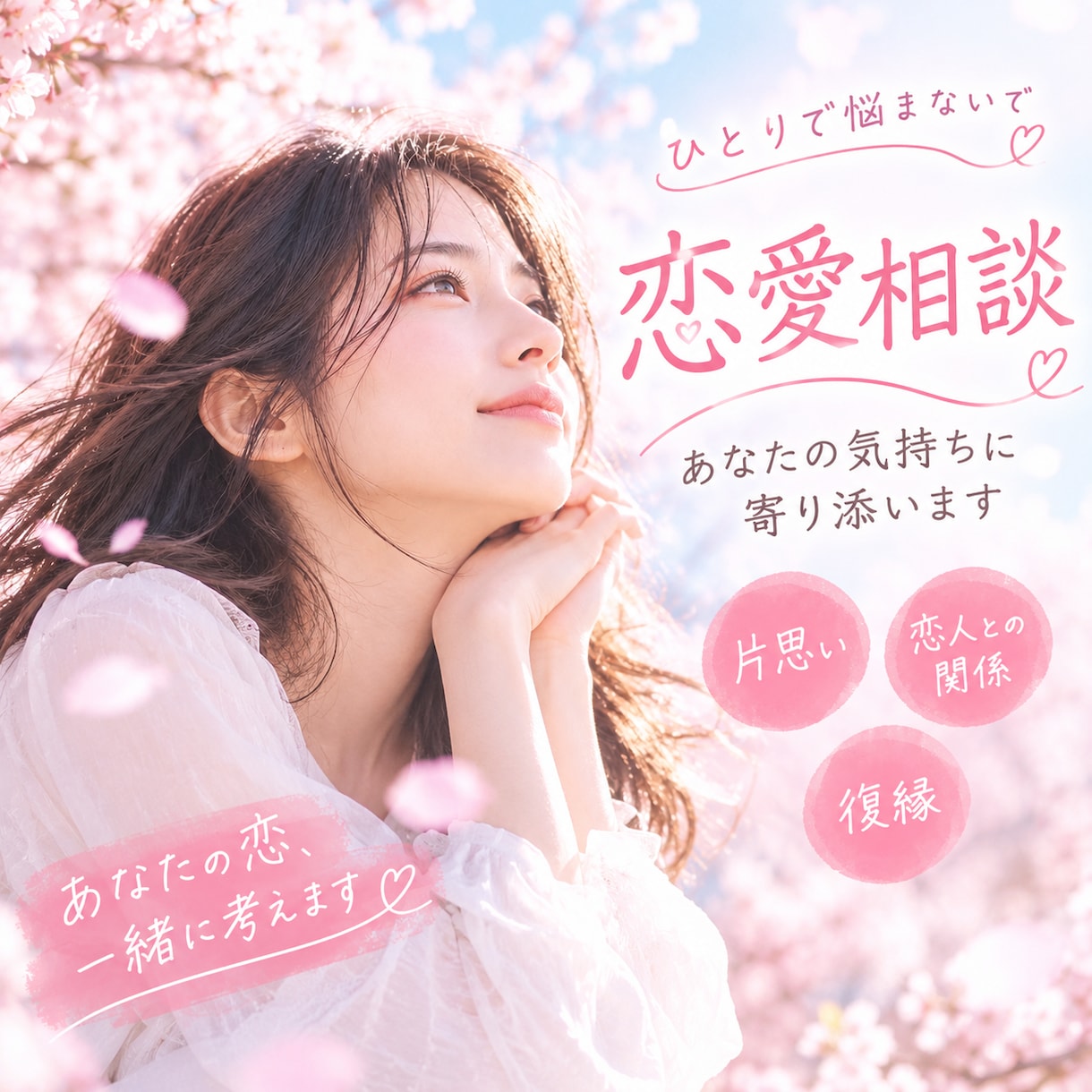 あなたに寄り添う恋愛相談｜女性視点でお答えします あなたの気持ちをお聞かせください。 イメージ1