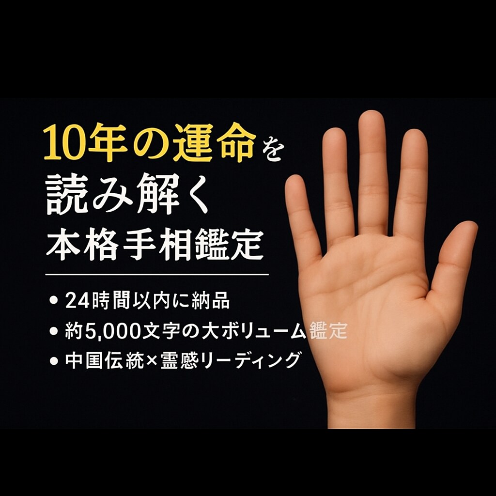 あなたの手に眠る未来を開く手相鑑定します 10年先の運命とチャンスを“時期読み”で明確にします イメージ1
