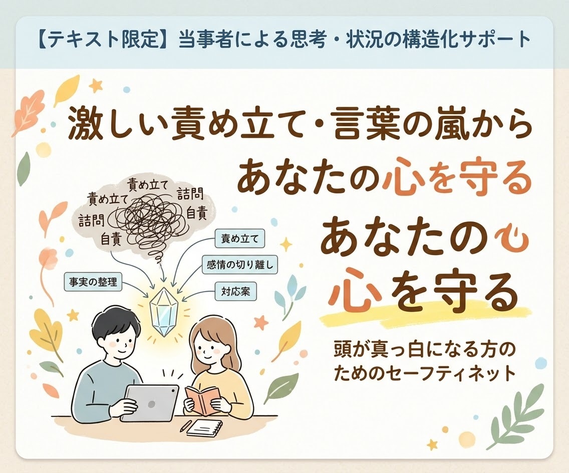 責められて頭が白くなる方の言えない本音すくいます 言葉の嵐から心を守る、テキスト限定の思考セーフティネット イメージ1