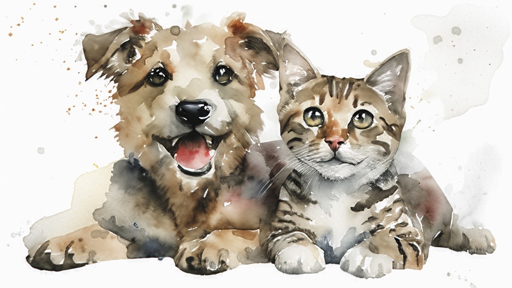 ペットの似顔絵イラスト|水彩画風の似顔絵にします 2日以内納品｜イラスト｜似顔絵｜水彩画｜プレゼント イメージ1
