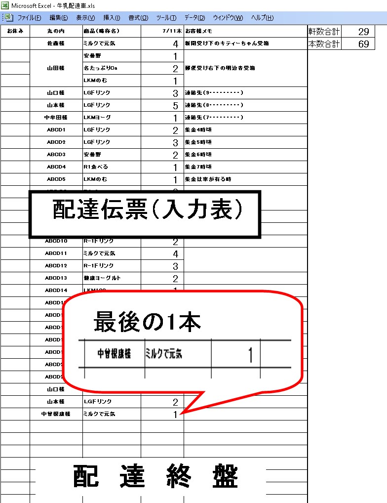 配達ミス防止アプリ（エクセル表）簡単に作れます 文字入力だけで誰でも簡単に使用可能！エクセル初心者でも安心! イメージ4