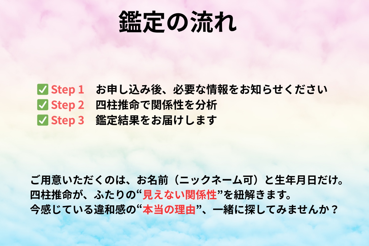 四柱推命で4月の相性運を深掘りします あなたとあの人の相性を四柱推命で診断 イメージ2