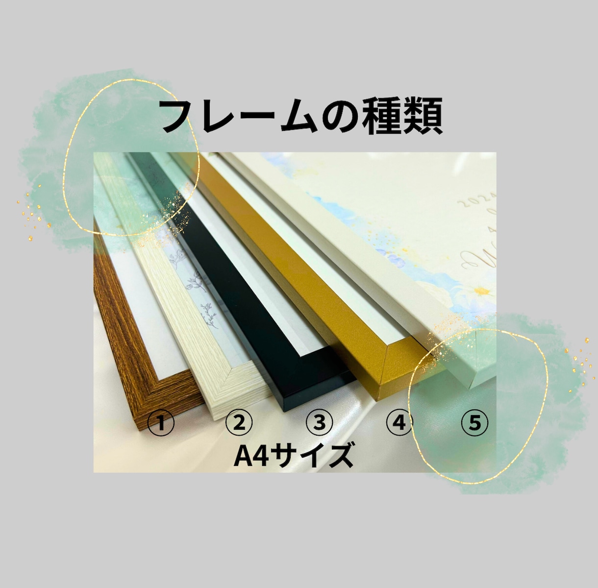 ゲスト参加型！結婚証明書の台紙を作成します お花のイラストが可愛い♪華やかな結婚証明書♪ イメージ4