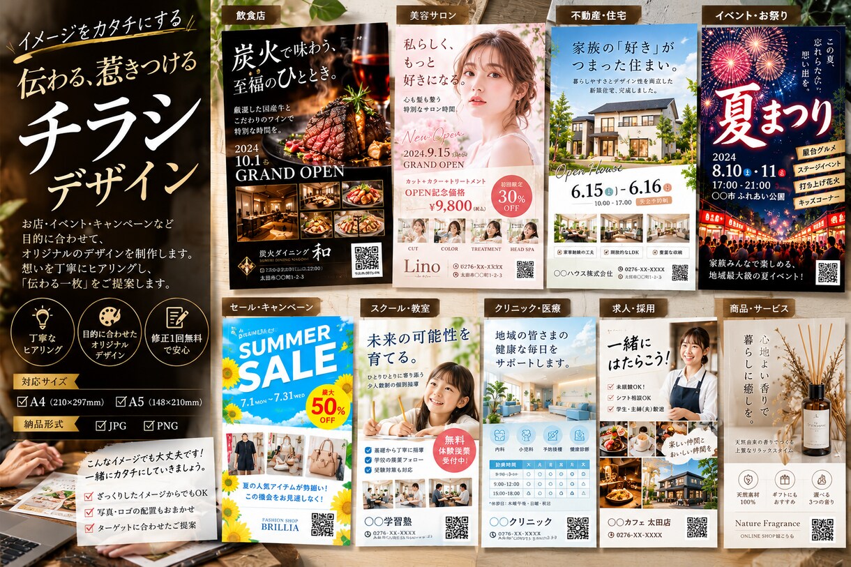 チラシ・フライヤーを制作します お店やイベントの魅力が伝わるデザインに仕上げます イメージ4