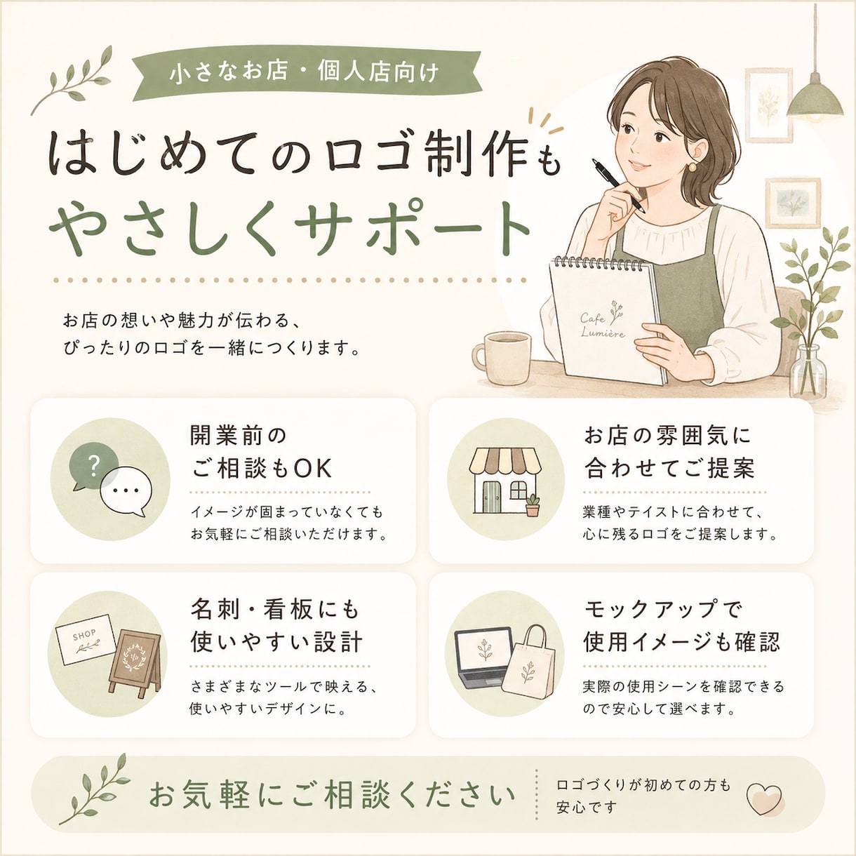 起業・開業の店舗、企業向けのロゴを制作いたします 初めてでも安心、これからオリジナルロゴが必要な方へ イメージ10