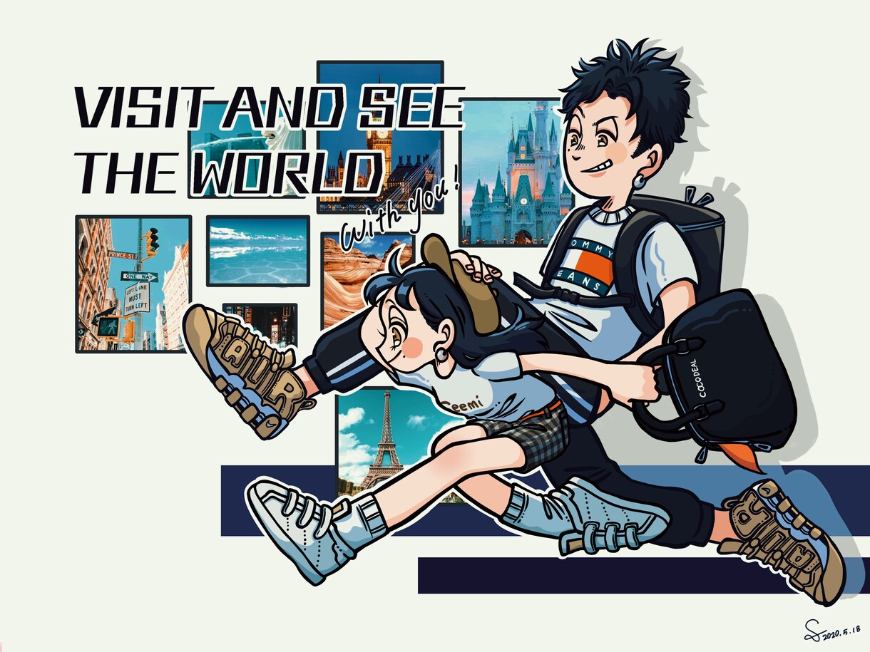デフォルメイラストを制作します ポップで可愛いキャラクター、似顔絵等お任せください。 イメージ10