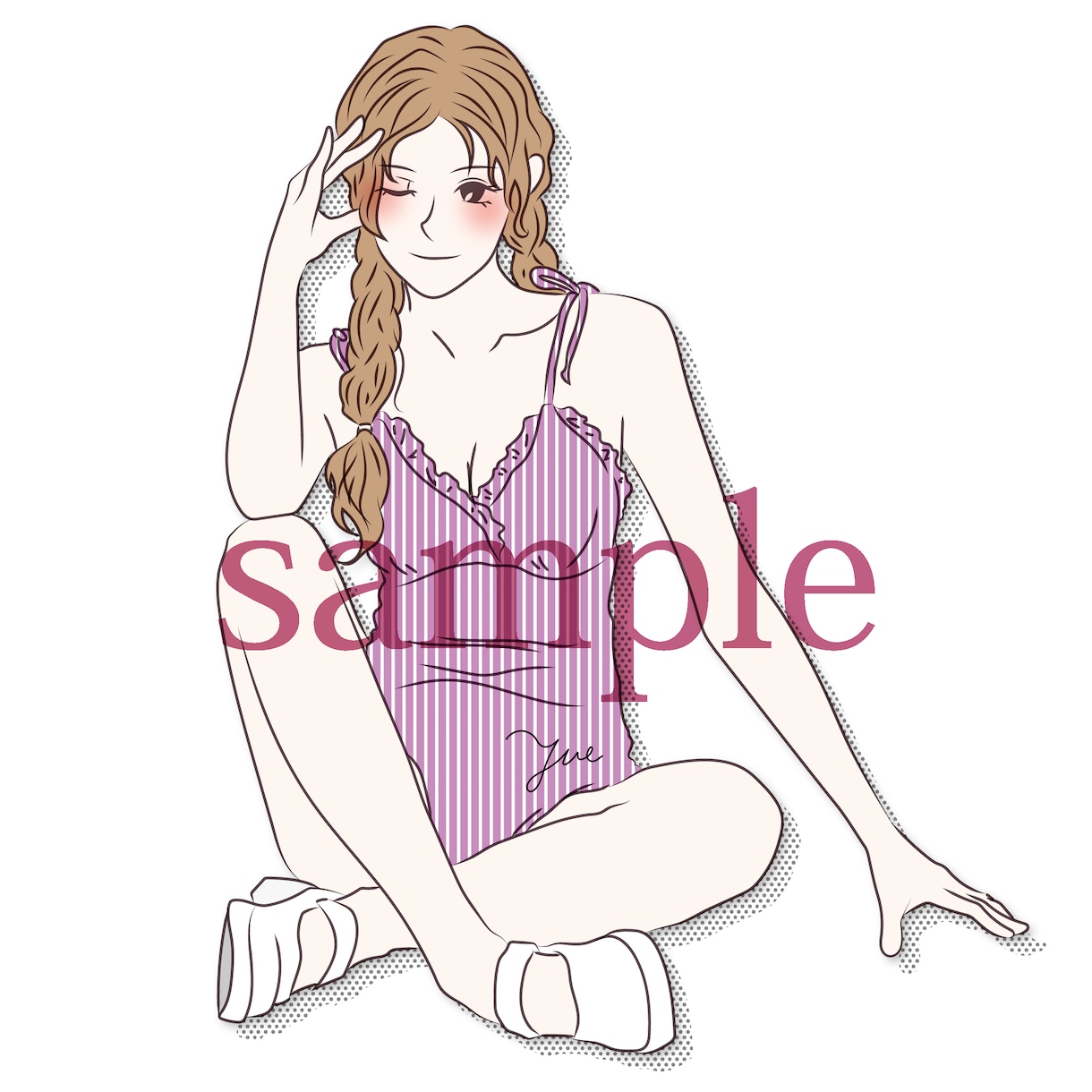 オシャレで可愛い女の子イラストを描きます お洒落なイラストで彩りをプラスしませんか。 イメージ1