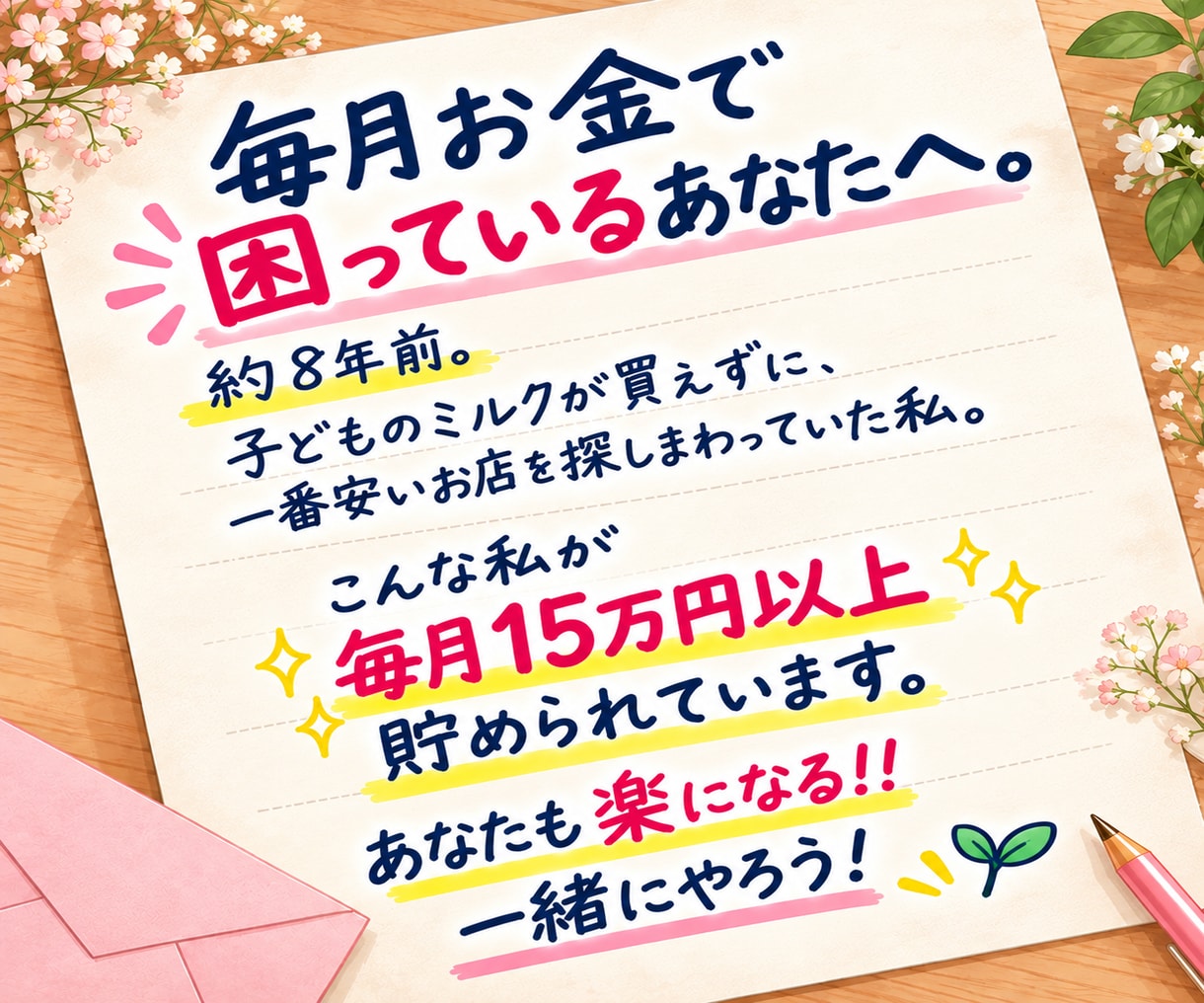 FP3級・貯蓄率43%ママが家計相談にのります 電話が苦手でもOK◎看護師が10日間チャットで寄り添います イメージ5