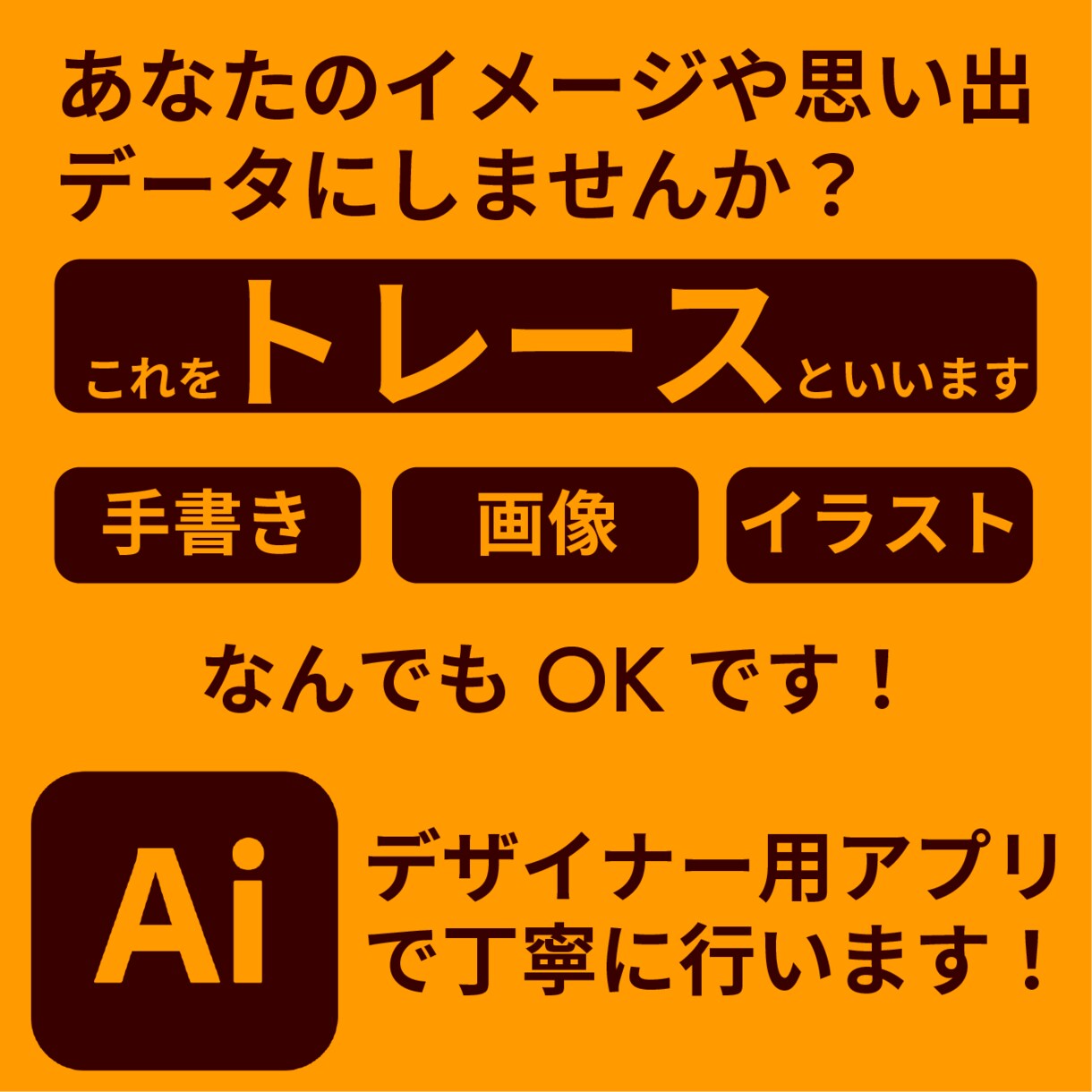 手書きを画像に、写真をイラスト調にいたします あなたのイメージしたイラストや写真をデータとして加工します イメージ1