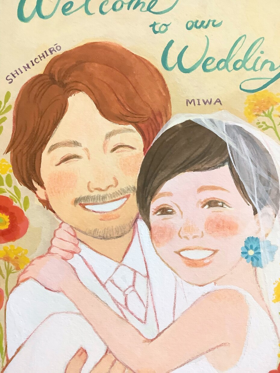 手描きのウェルカムボードを制作します 似顔絵制作歴6年！ウェルカムボードをお描きします。 イメージ4