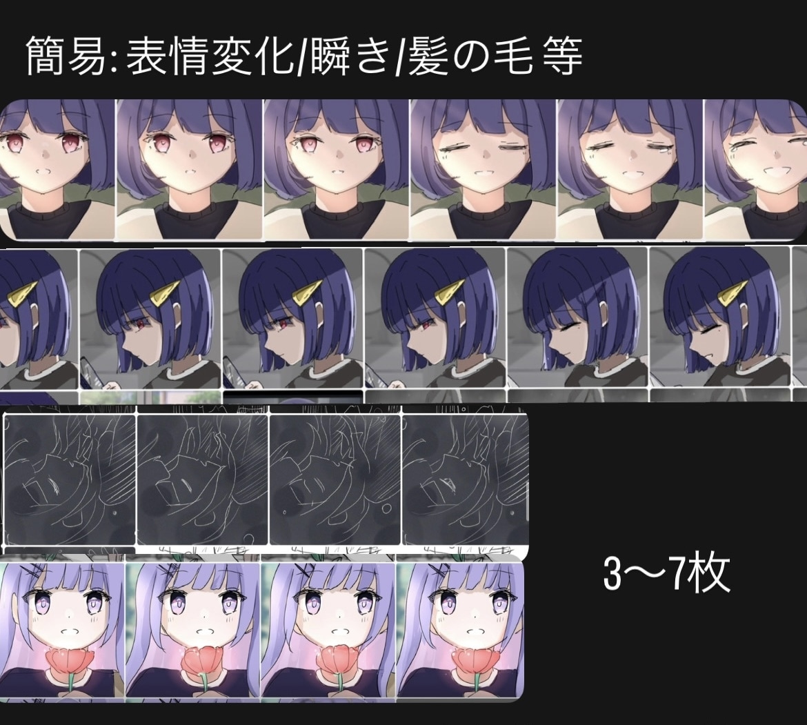 イラストから手描きアニメMVを制作します 一枚絵に動きを加え、楽曲の世界観を形にします！ イメージ4