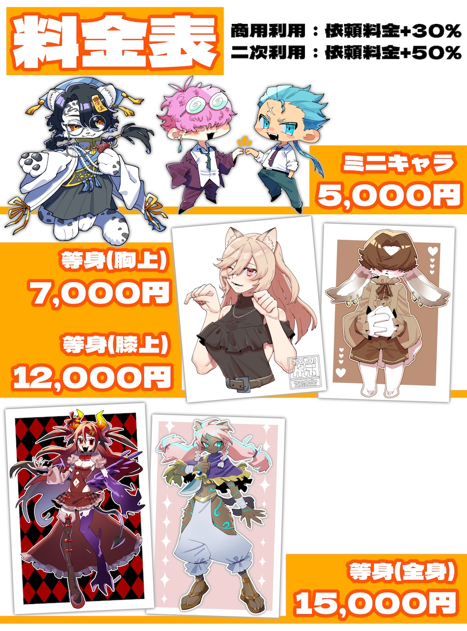 鑑賞用／配信用など、ご希望のイラスト描きます 人間／獣人／筋肉／ぽっちゃりなど幅広く対応可能！ イメージ2