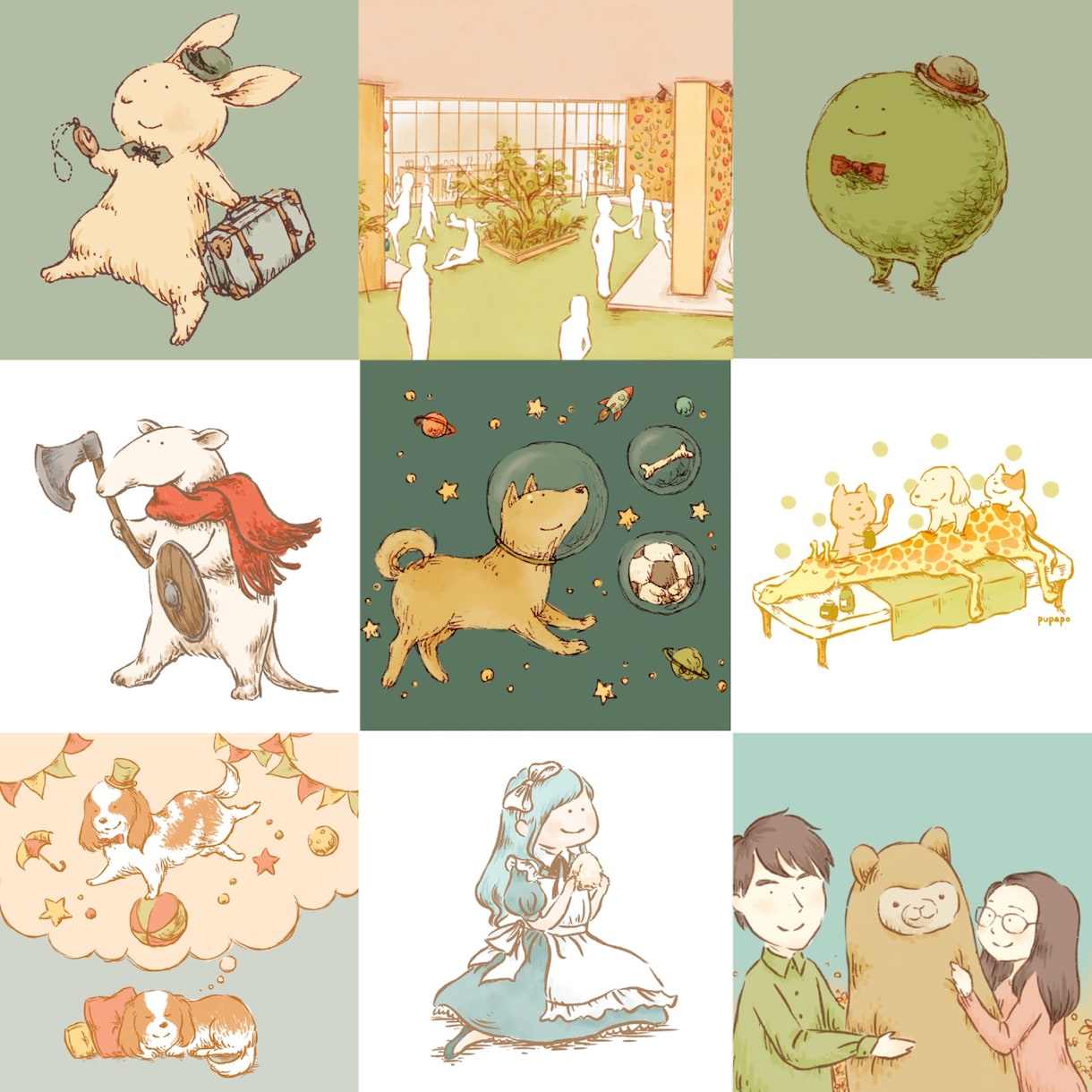 暖かみのあるカットイラストやアイコン描きます 動物や人物、食べ物など可愛く描きます! イメージ2